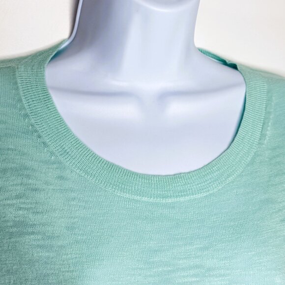 J.Crew Petite Small Mint Green Long Sleeve Top Lightweight Knit - Picture 8 of 10
